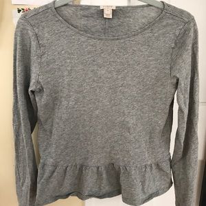 XS J.Crew Factory peplum long sleeve
